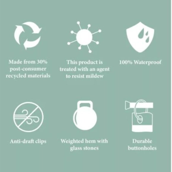 Haven 54" X 78" Stall Recycled Cotton Waterproof Shower Curtain Liner in Grey - Picture 7 of 7